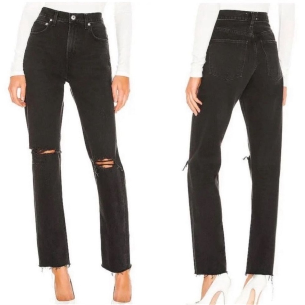 AGOLDE Cherie High Rise Straight Women’s Black Denim Jeans Size 28